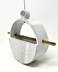 Speckled White Circle Bird Feeder