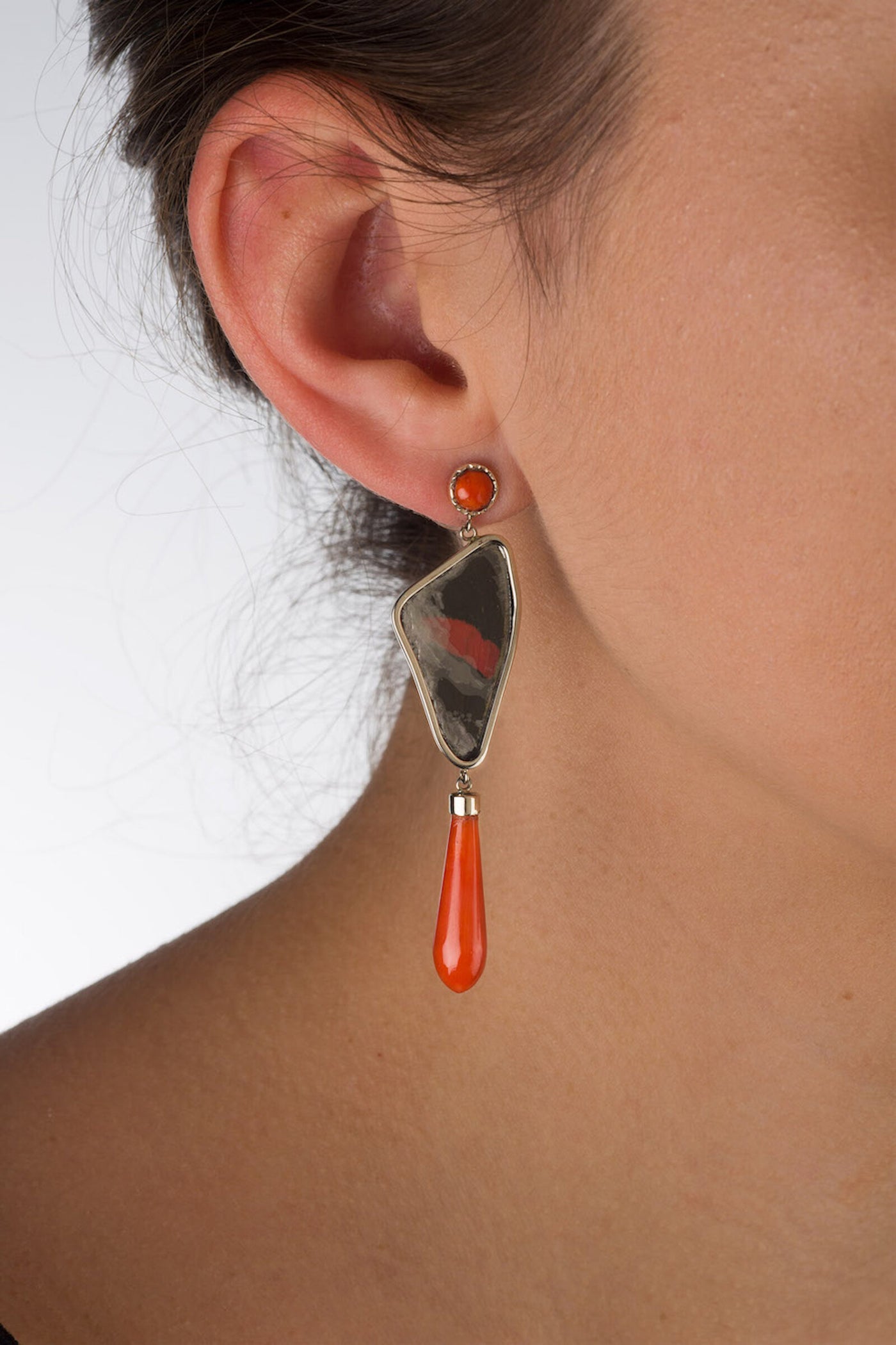 Coral Butterfly Earrings