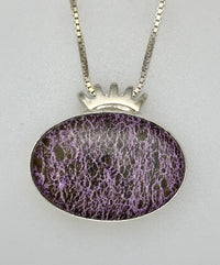 Purpurite & Silver Pyxis Pendant
