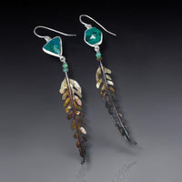 Chrysoprase & Fern Dangle Earrings
