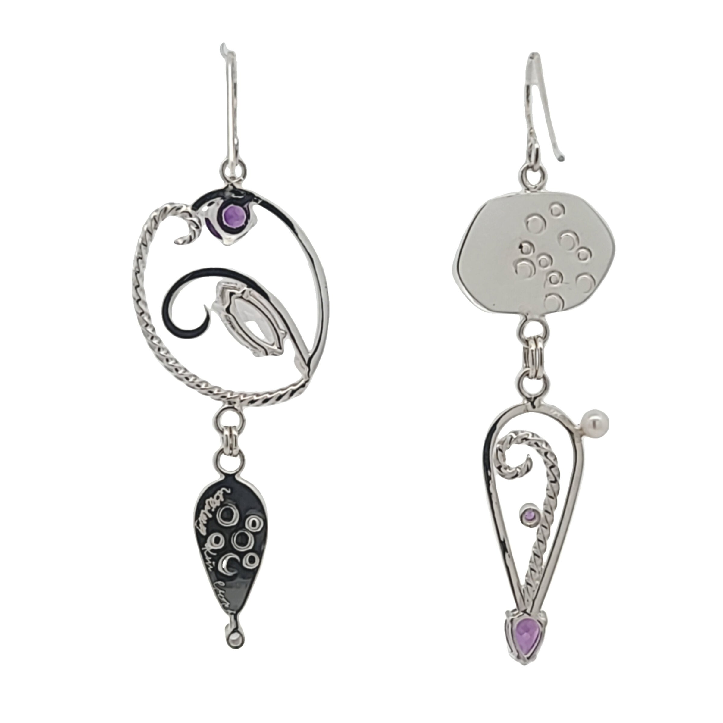 Purple Asymmetric Earrings