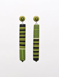 Green Tube Post Earrings