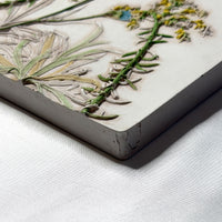 Yellow Sedum & Blue Delphinium Garden Flowers Tile