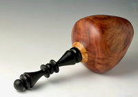 Vessel Turned from Camphor Burl, African Blackwood Finial