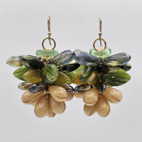 Gold & Sage Cluster Earrings