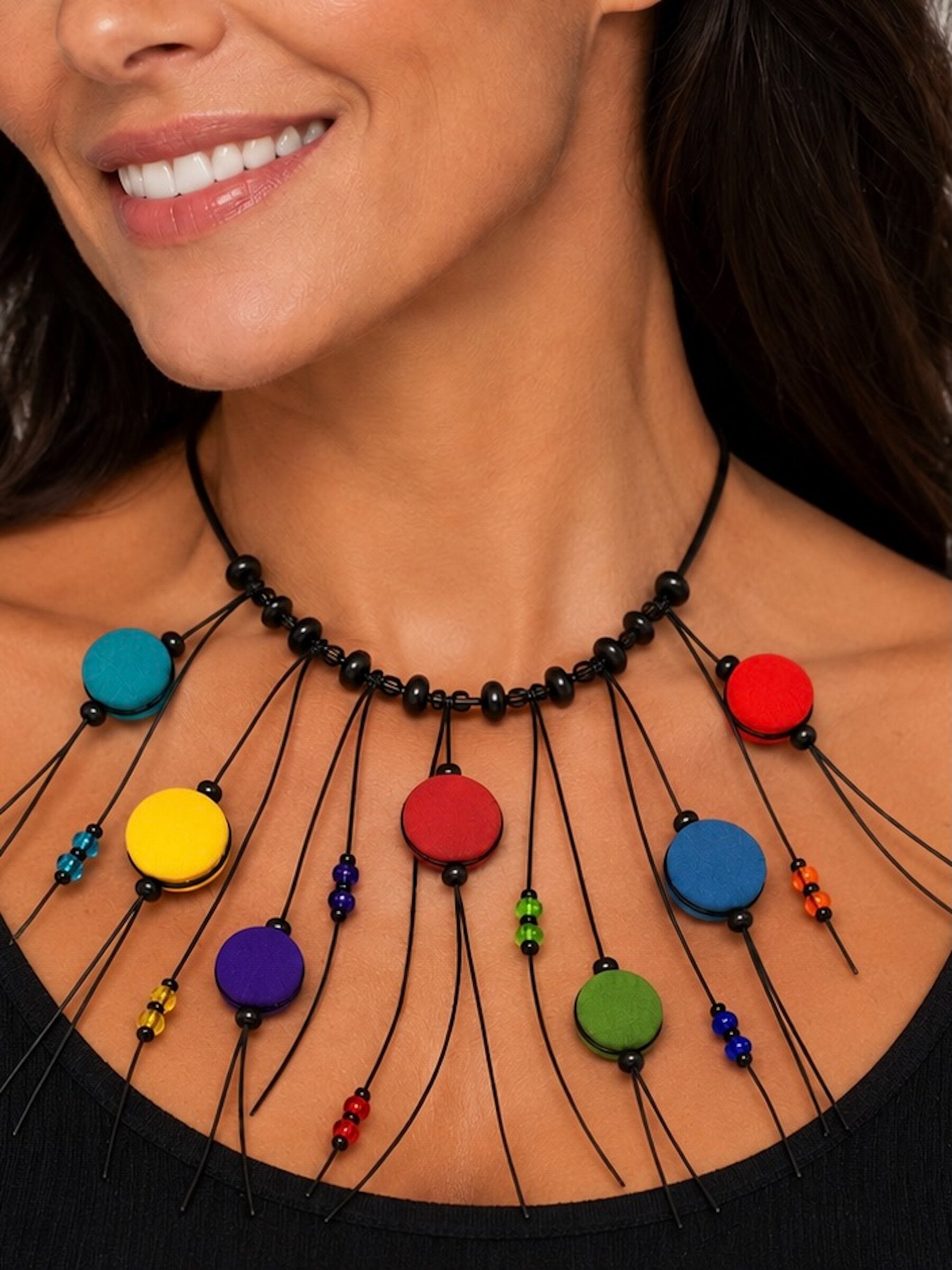 Paint Box Colors Silk Necklace