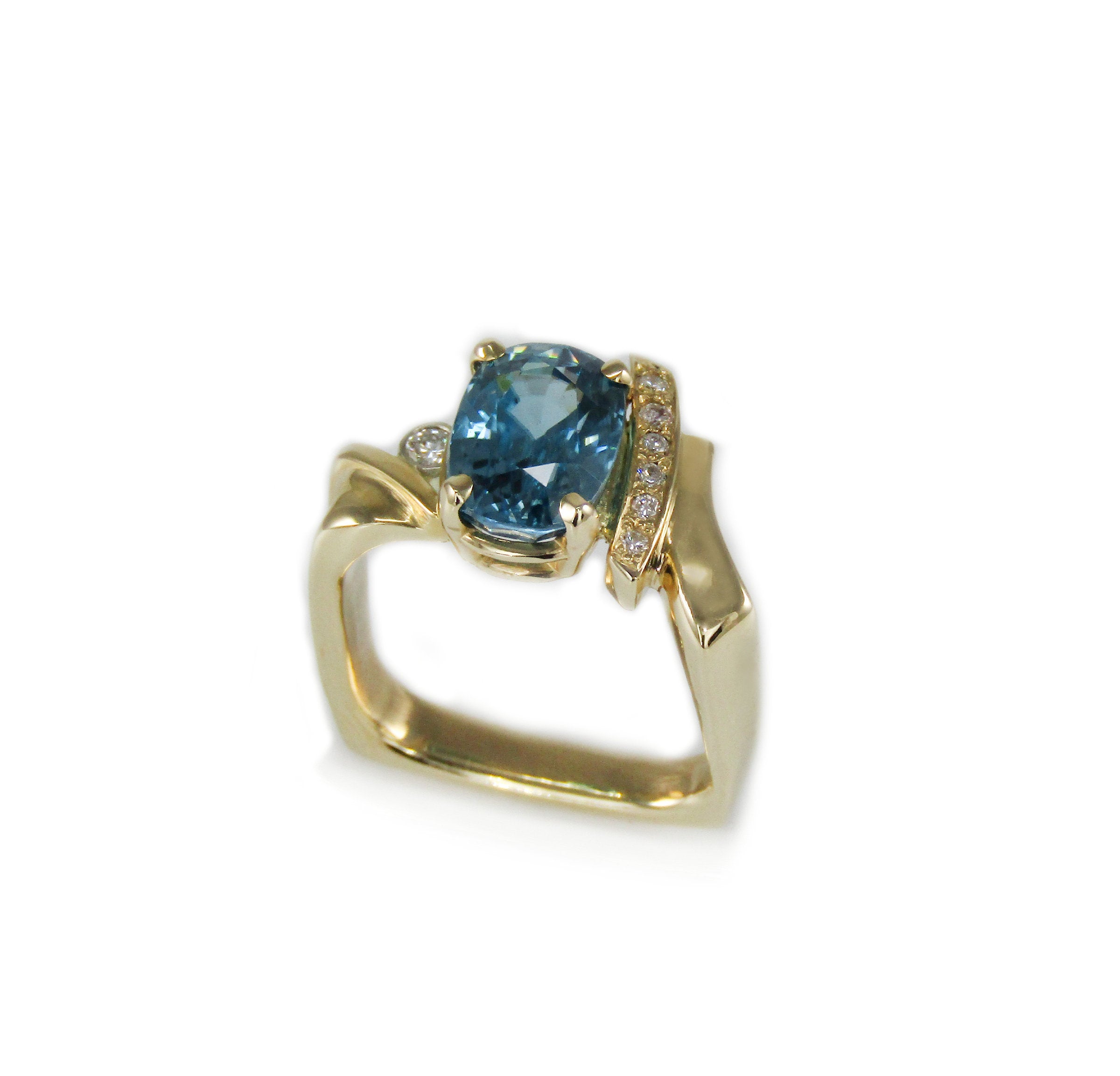 Natural Blue Zircon Ring
