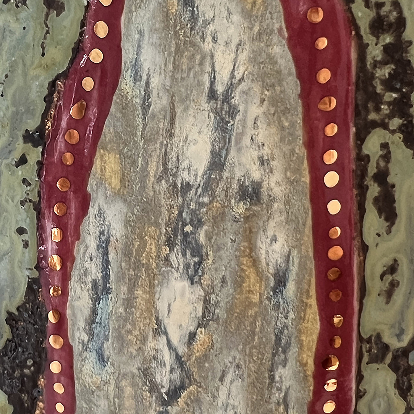 Rustic Abstract Tall Ceramic Box