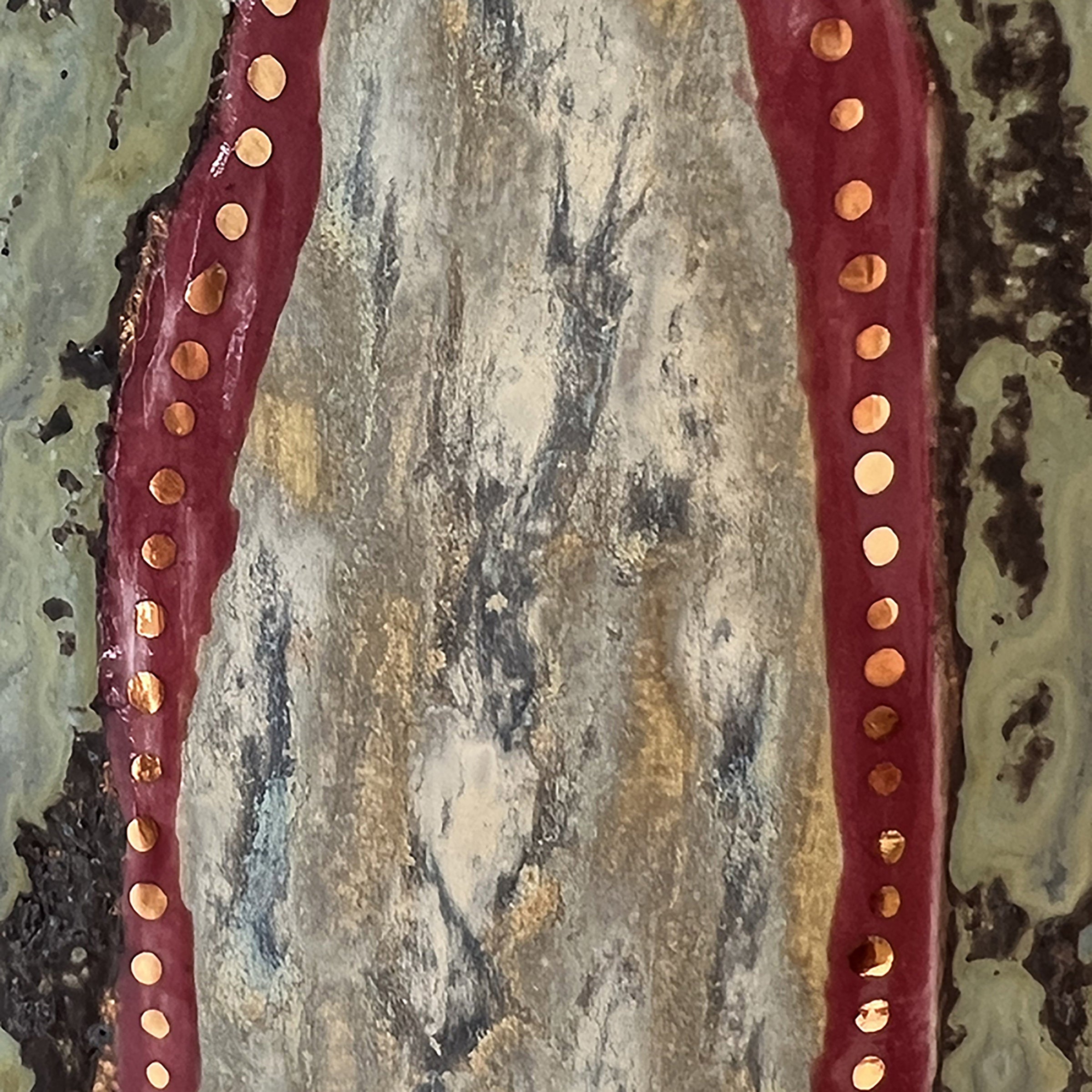 Rustic Abstract Tall Ceramic Box