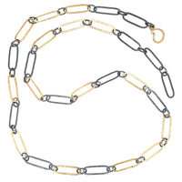 Black & Gold Textured Oval Chain