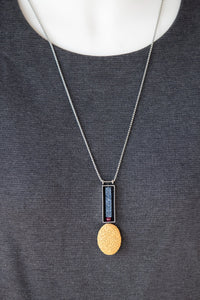 Ochre Lava & Crystal Pendant