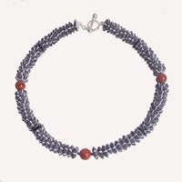 Buffalo Horn, Sponge Coral & Hematite Necklace