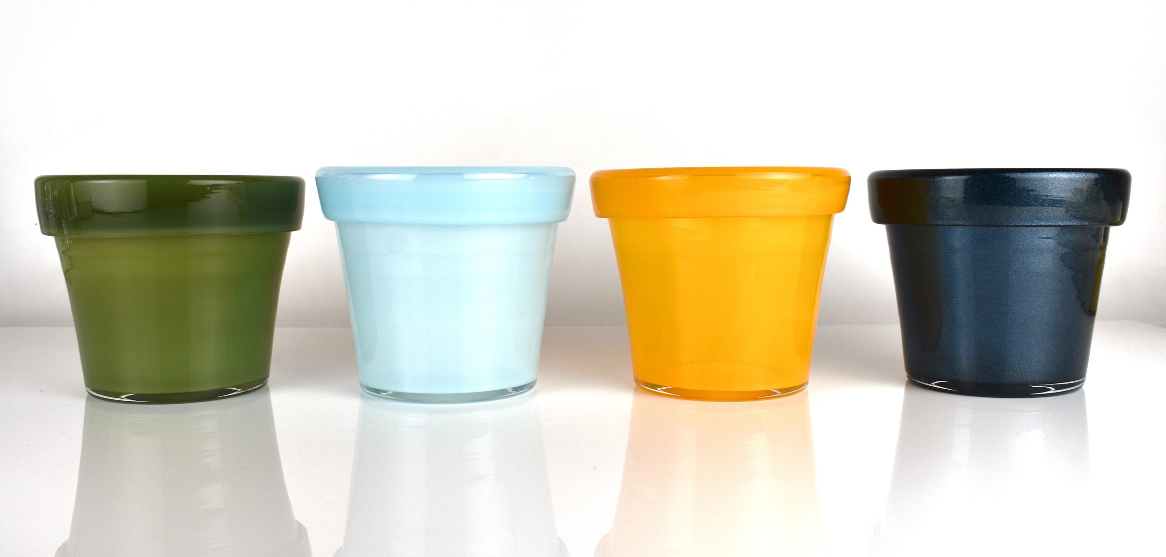 Glass Flower Pot, Earth Tones