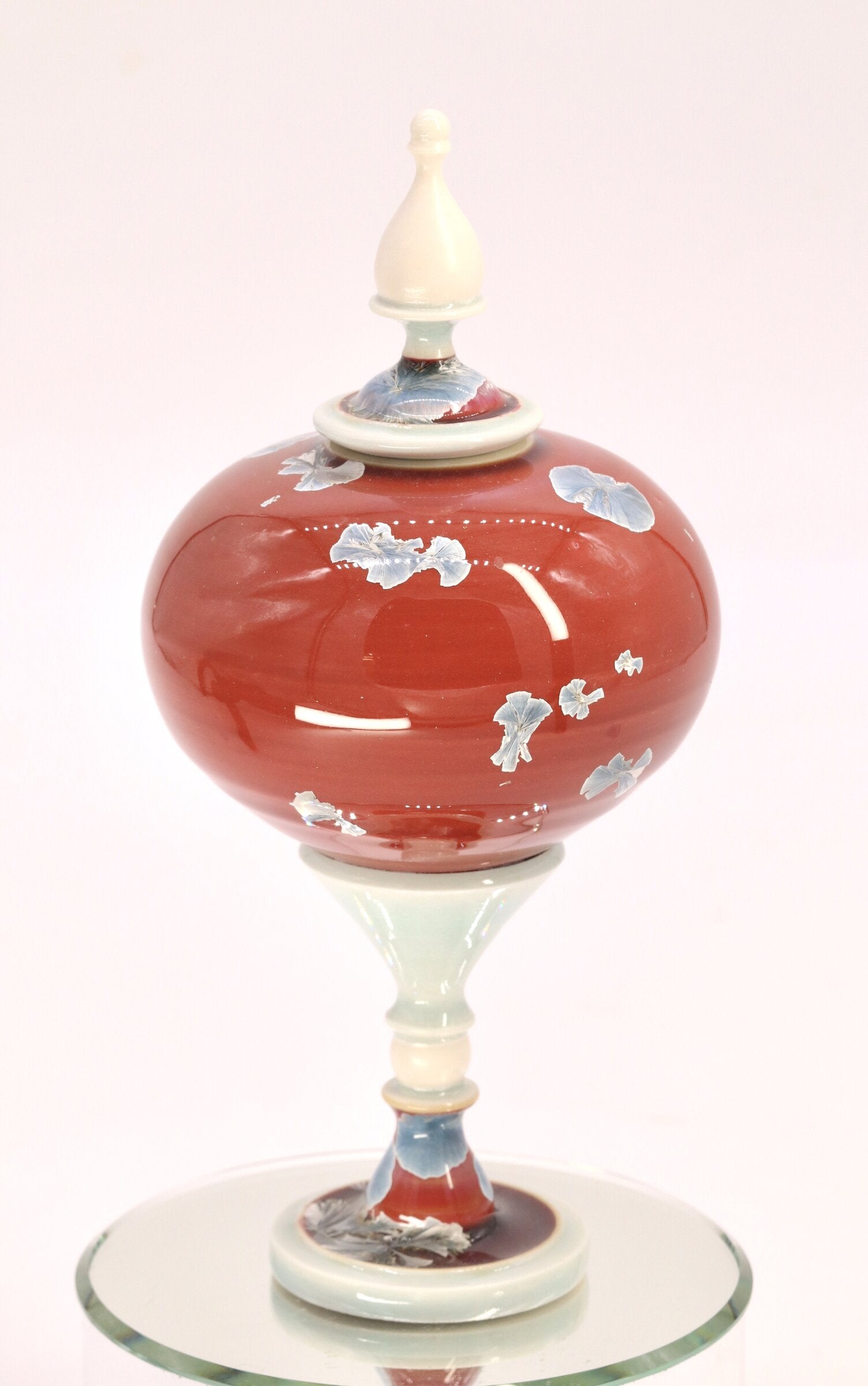 Miniature Crystalline Red & Blue Jar II