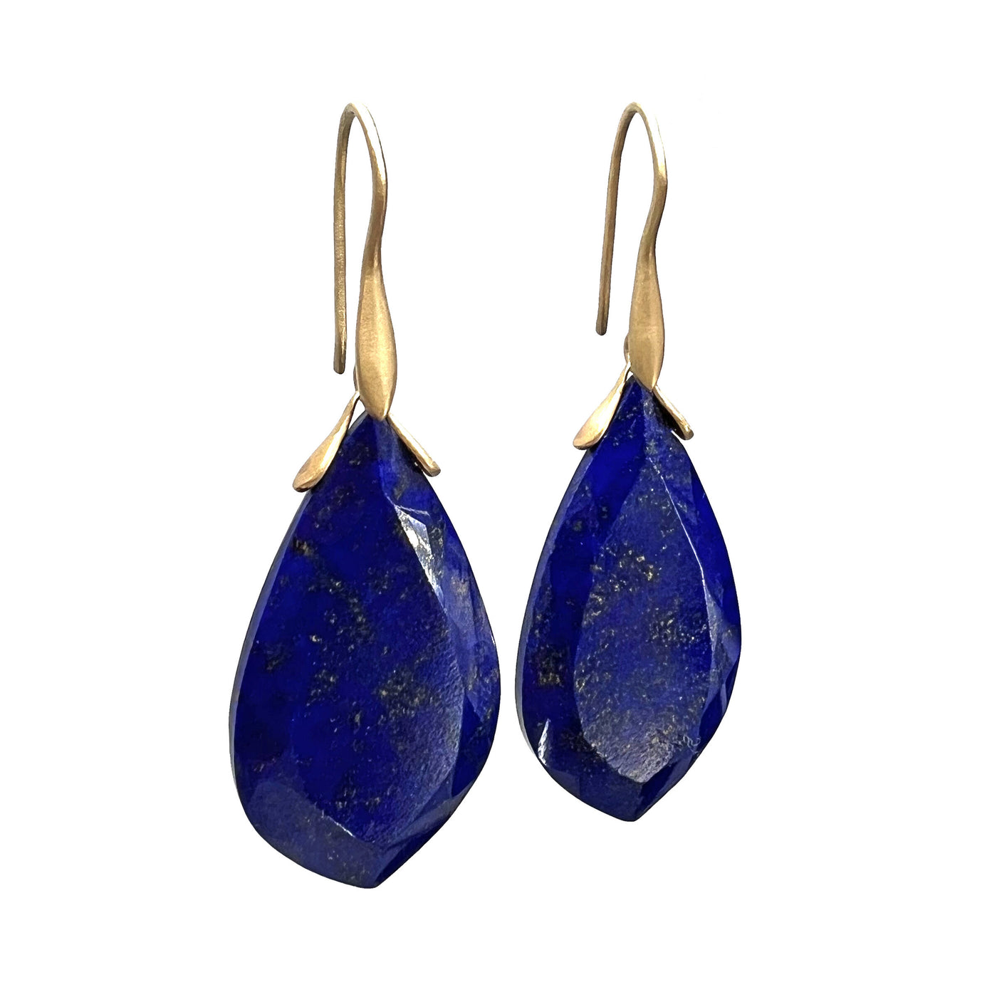 Lapis Leaf Trapeze Earrings