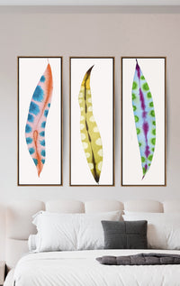 Feather Plant Leaf Triptych