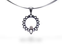 Sun Pendant with White Sapphire