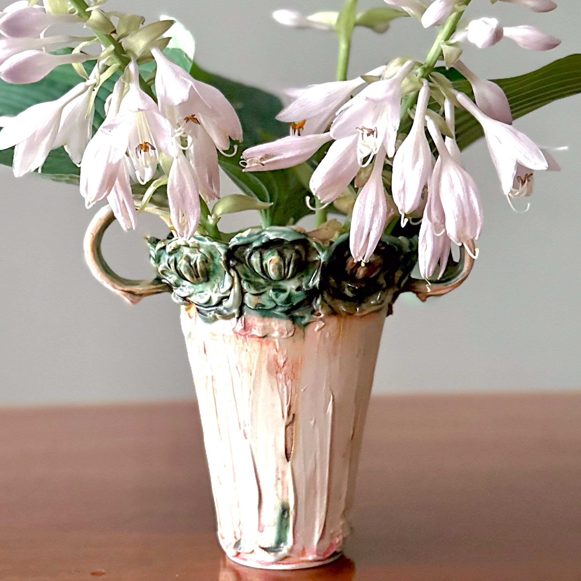 Green and Pink Romantic Vase