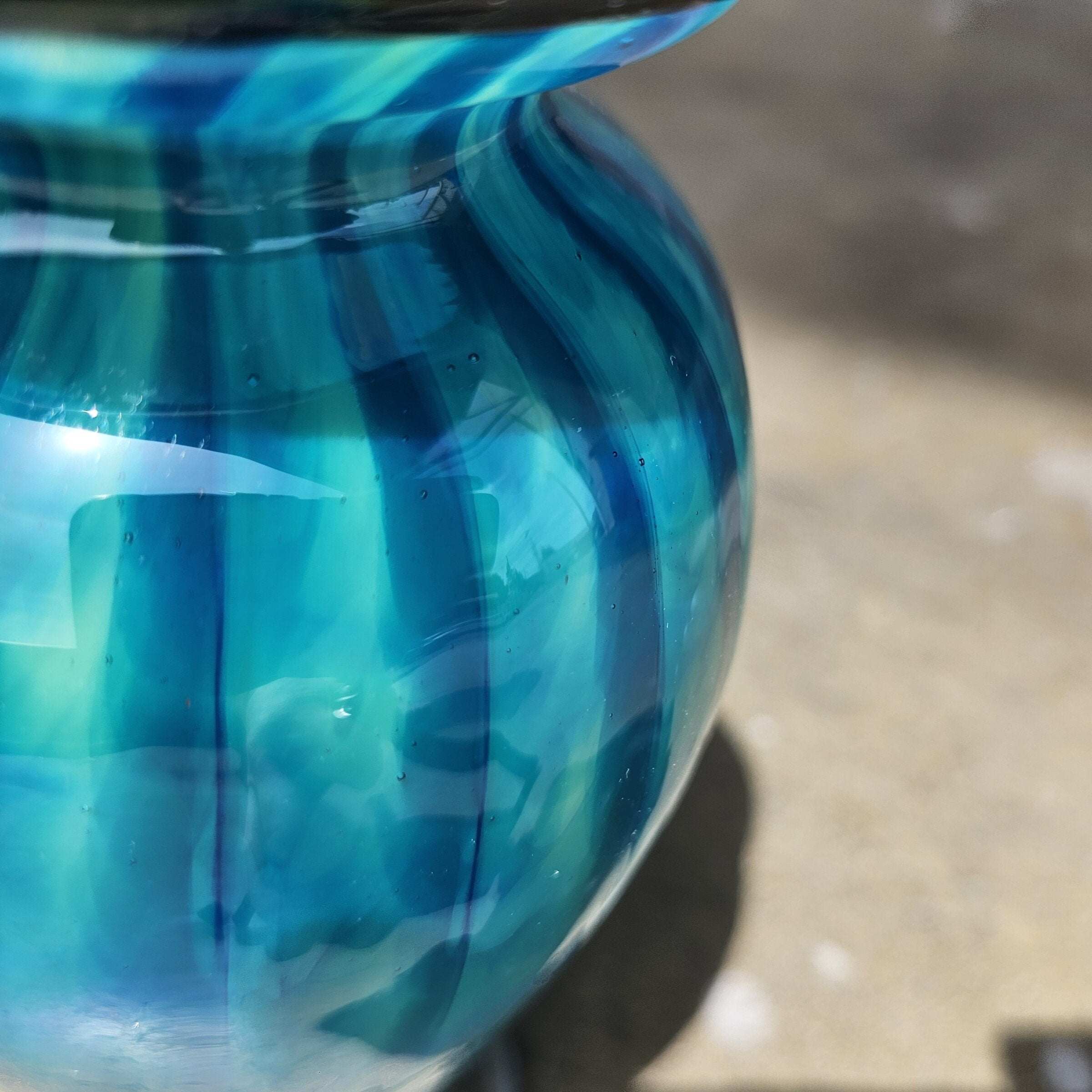 Striped Teal Vase