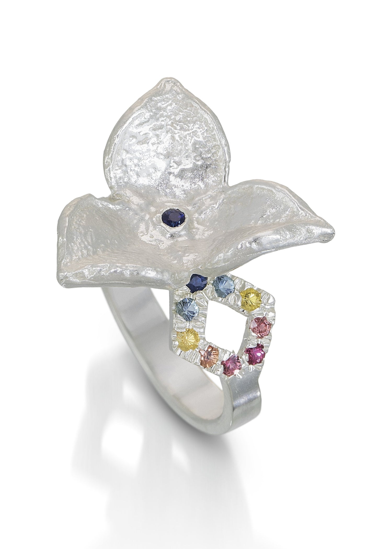 Seed Pod Ring with Sapphires