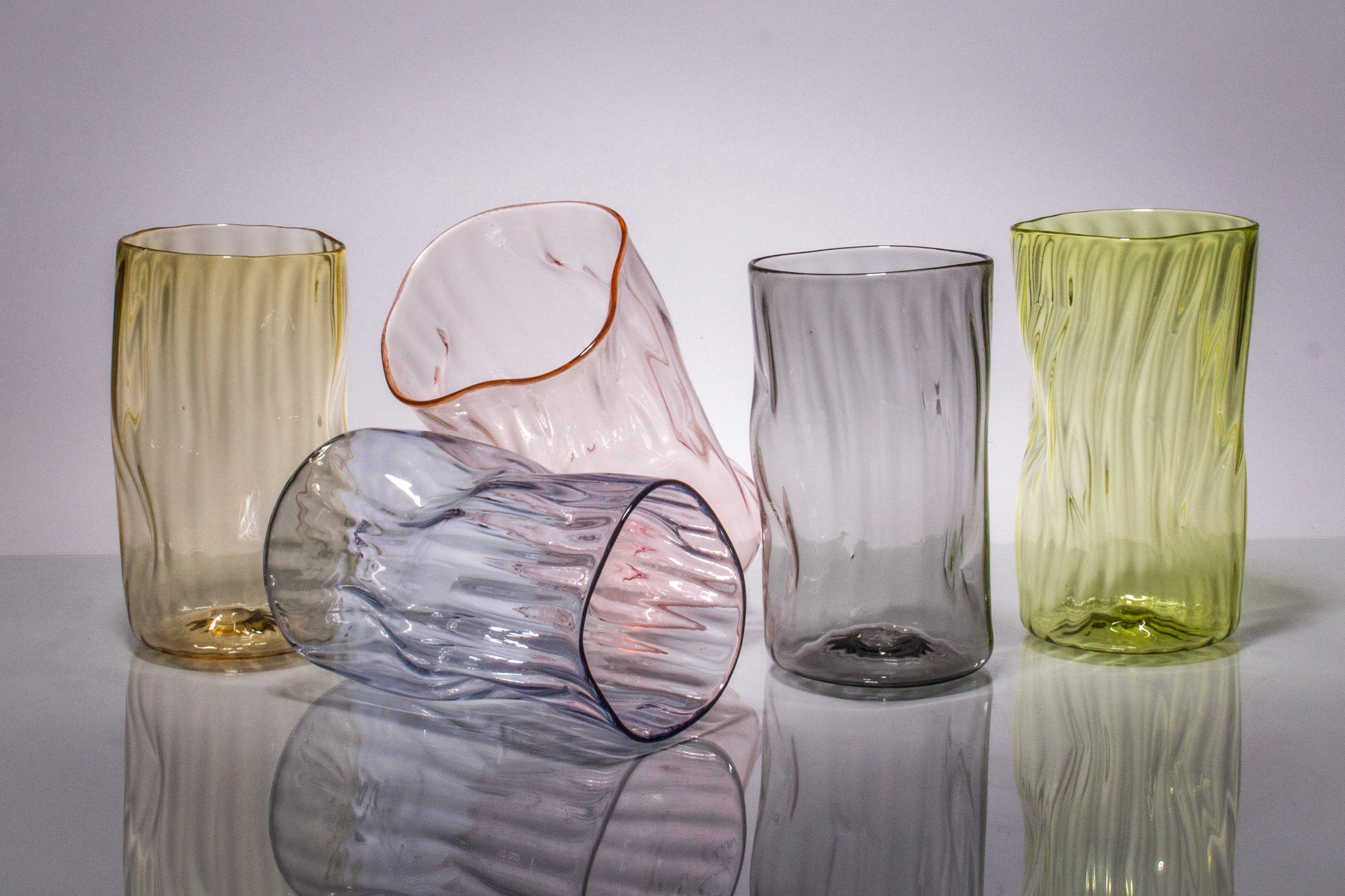 multicolor set of five cups