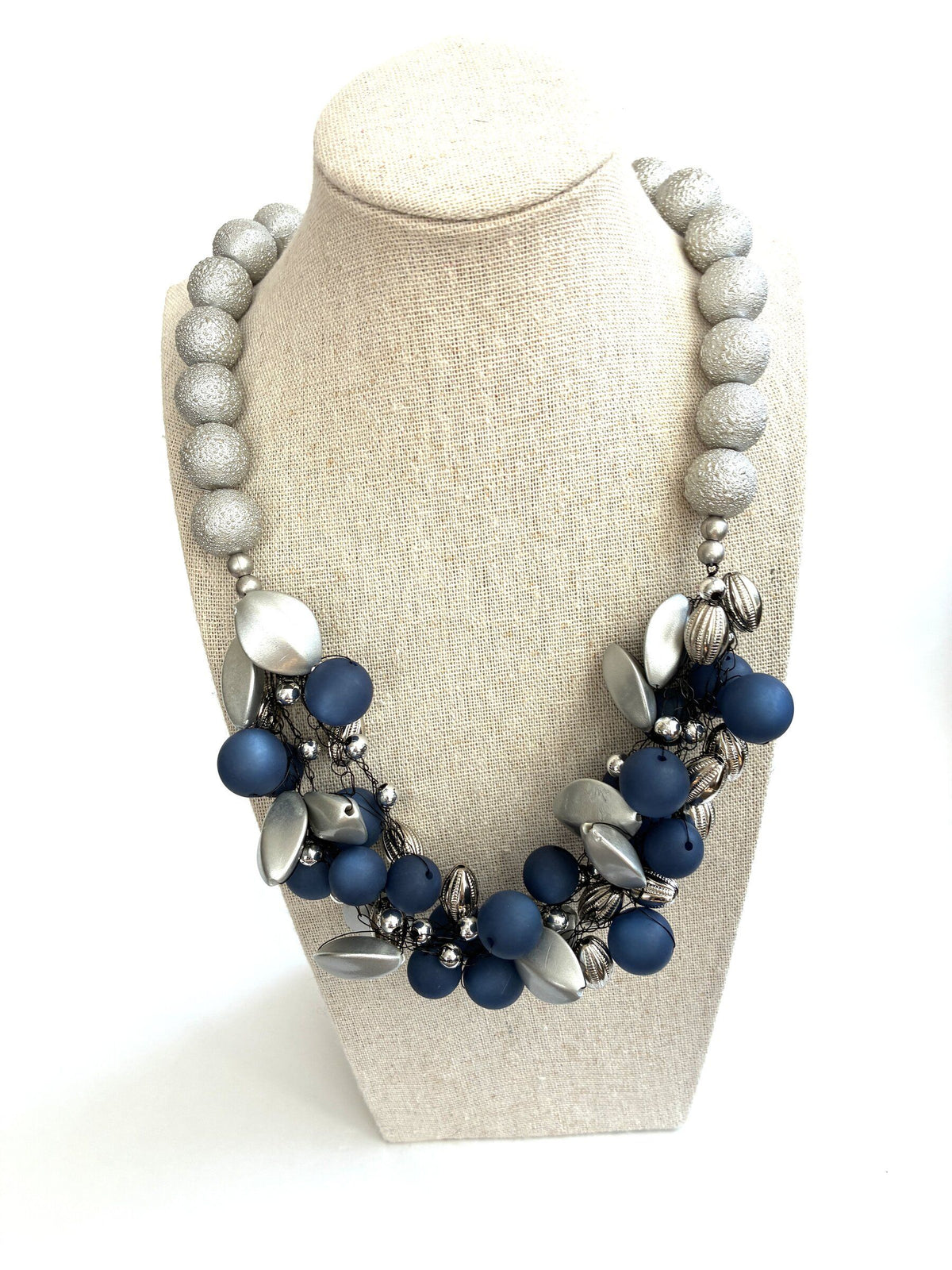 Festive Blue & Silver Necklace