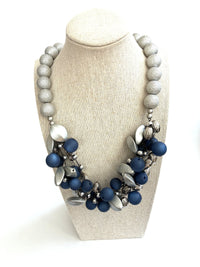 Festive Blue & Silver Necklace