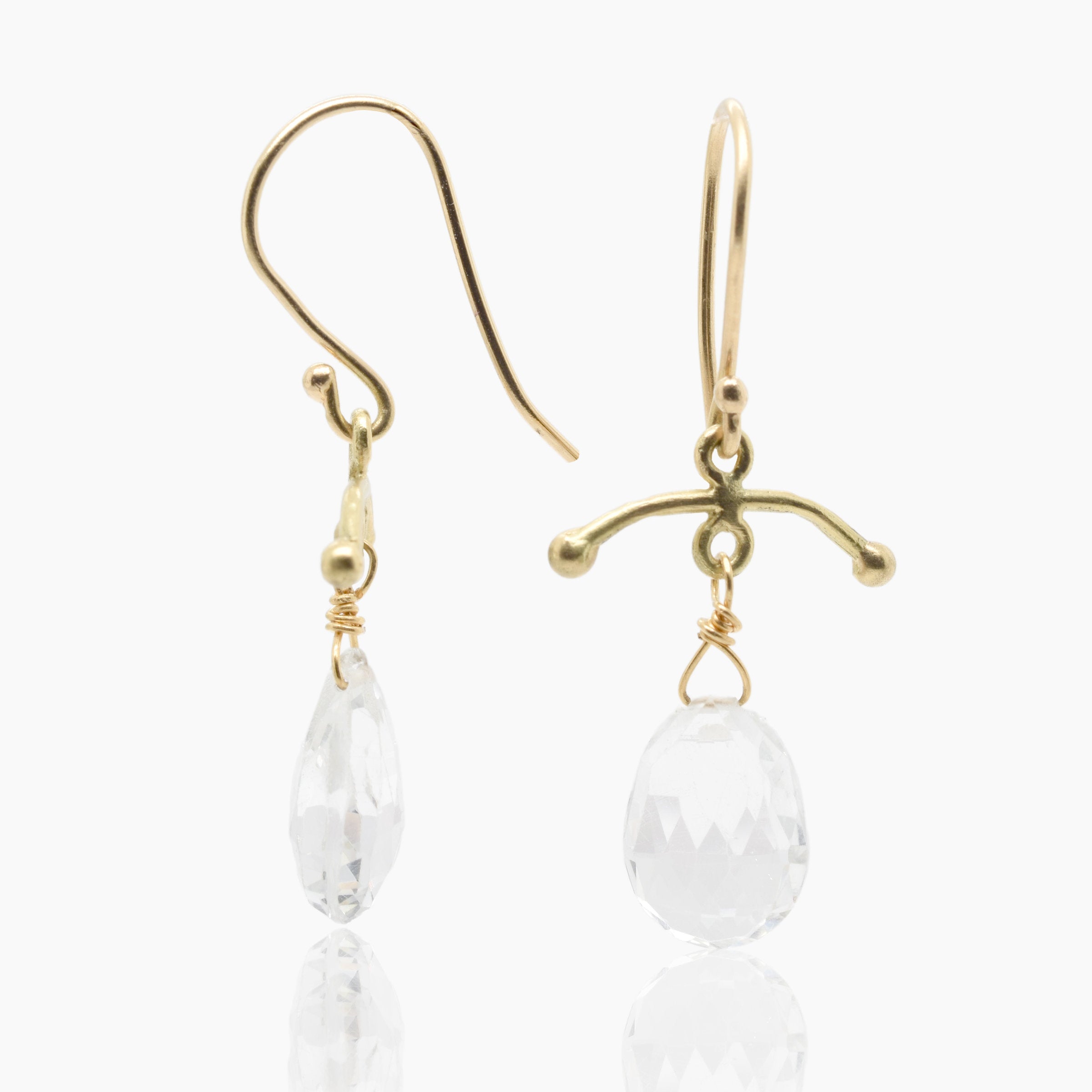 Classic Topaz 18k Gold Drop Earrings