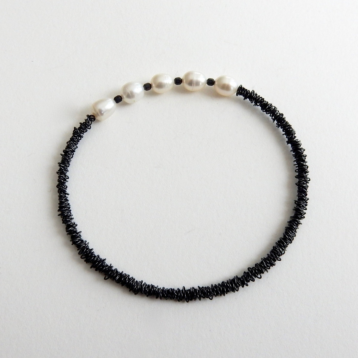 Silver and Pearl Bangle