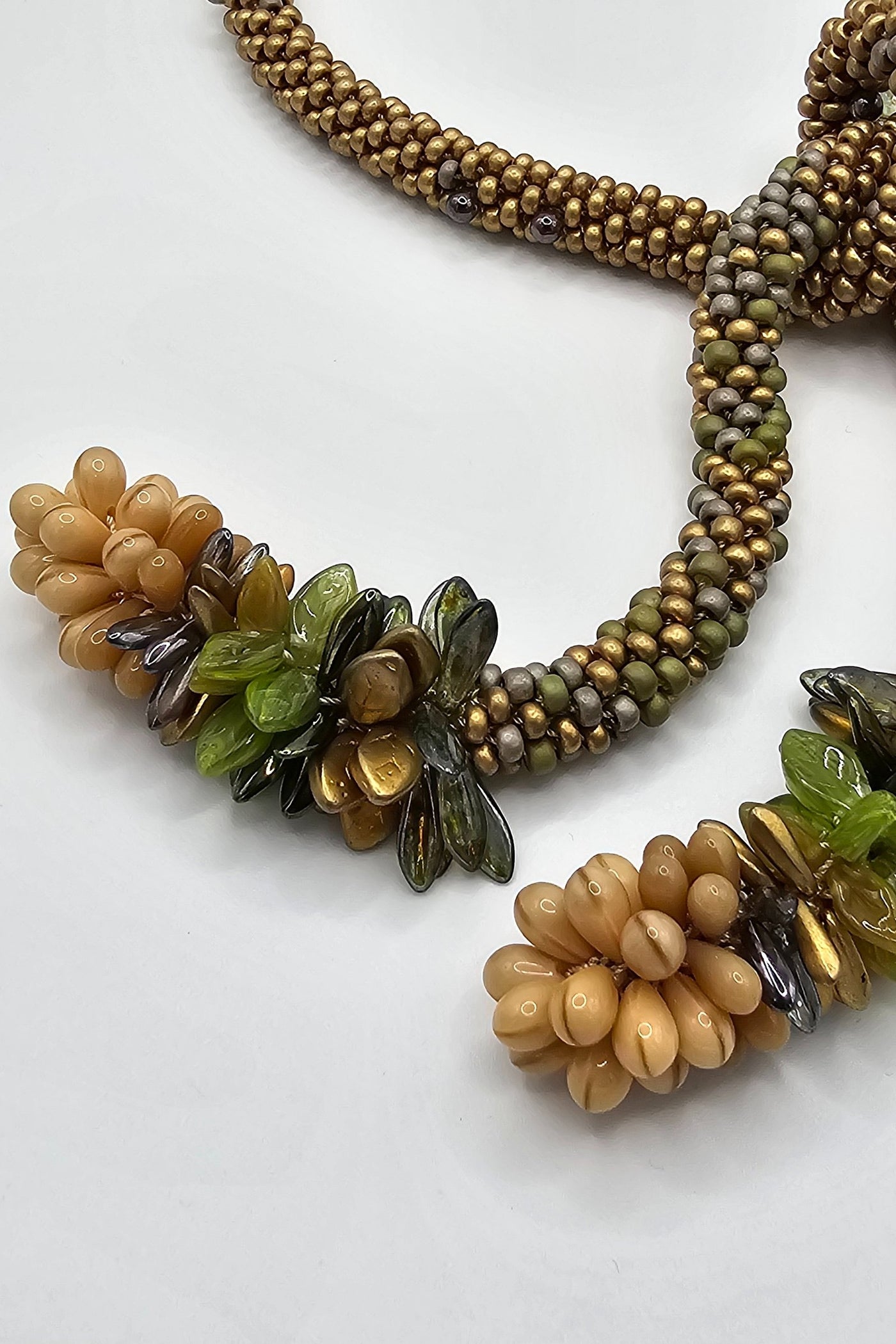 Gold & Sage Cluster Necklace