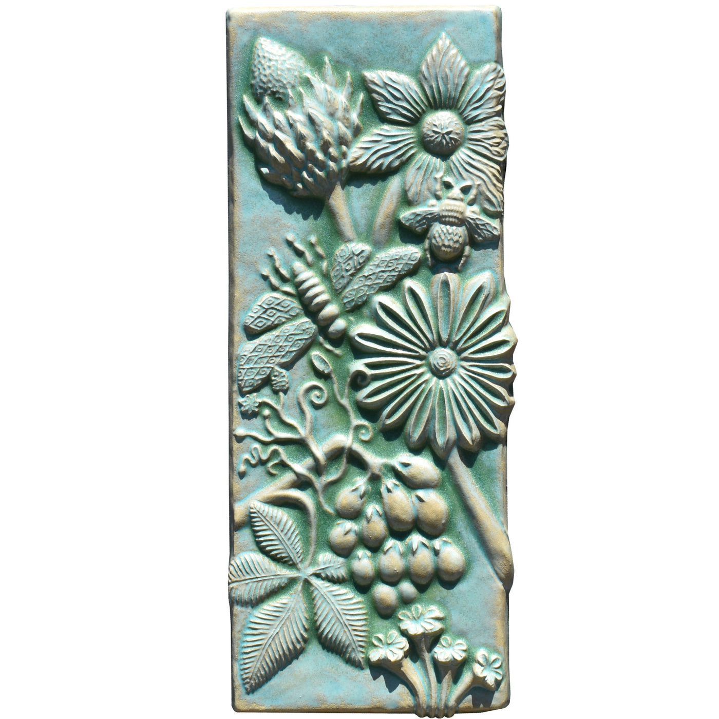Botanical Tile in Patina Green Glaze
