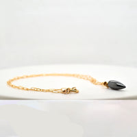 Hematite Drop Gold Necklace