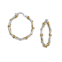 Large Silver and Gold Wrapped Hoops