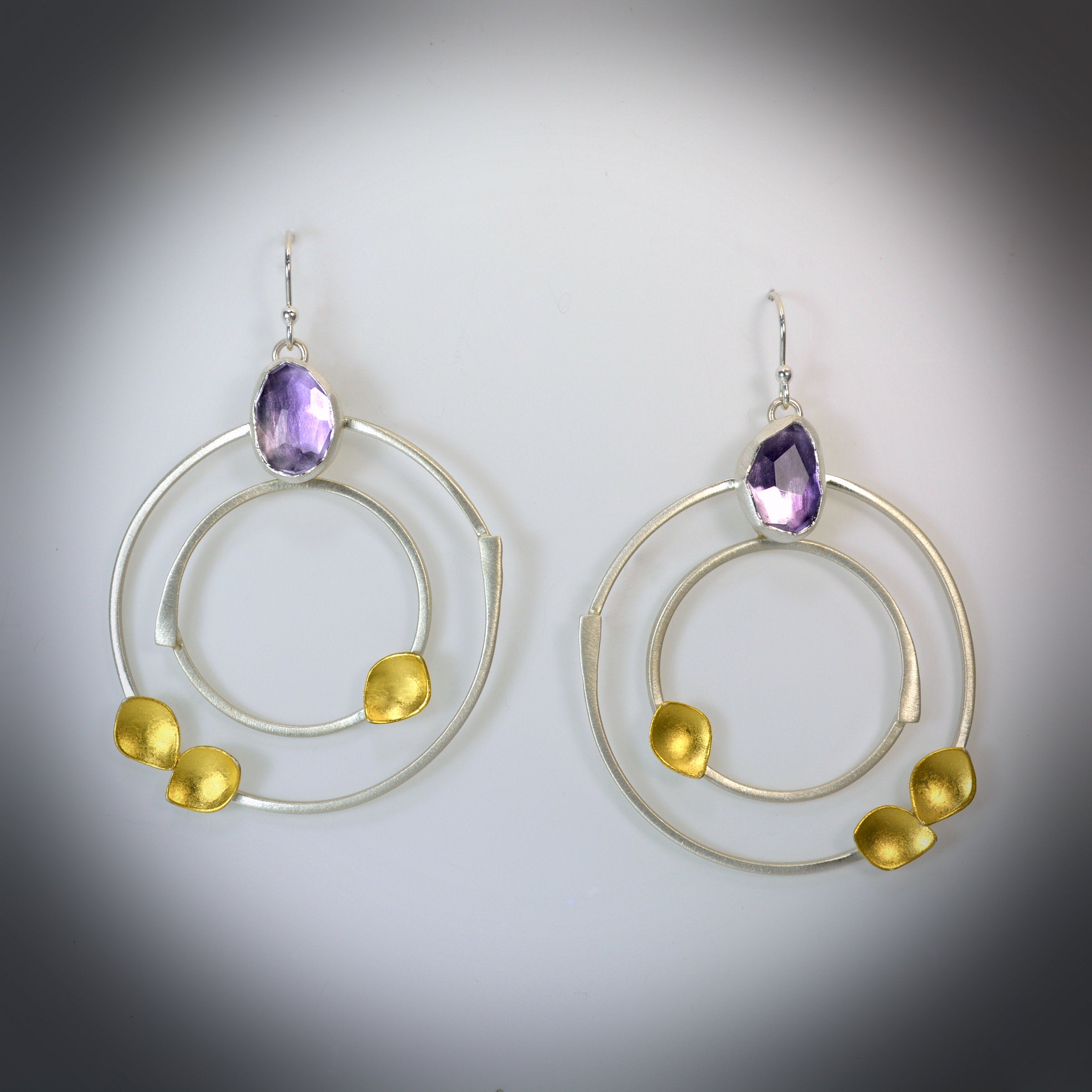 Amethyst Floral Rings Earrings