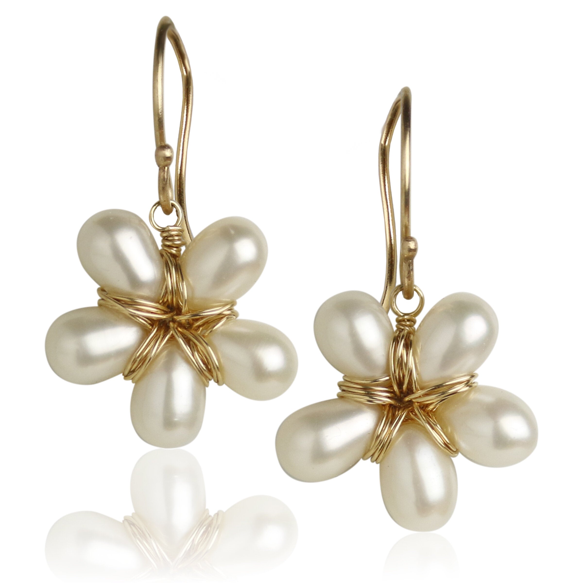 Freshwater Pearl Flower Earrings