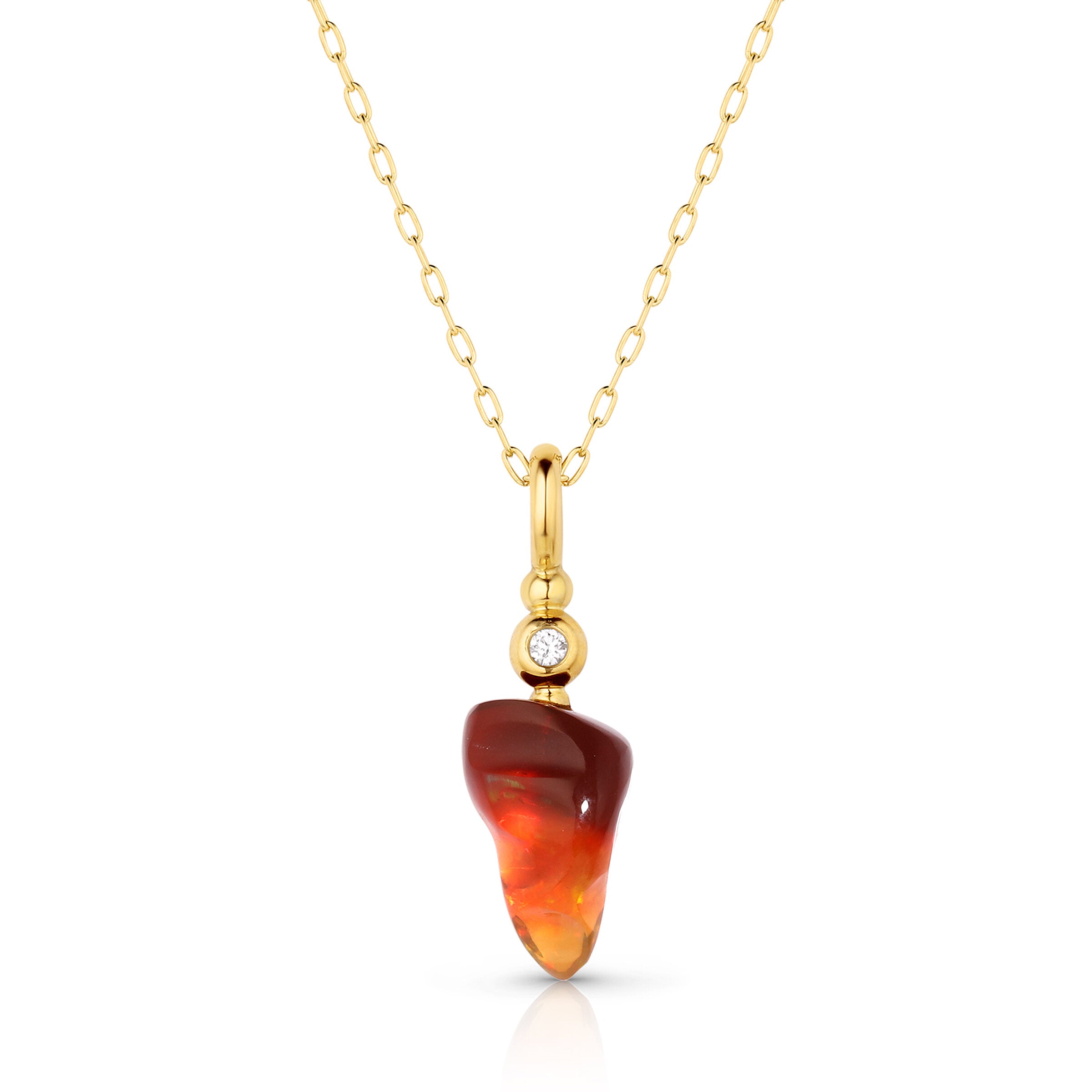 Fire Opal Gem Elixir Pendant II