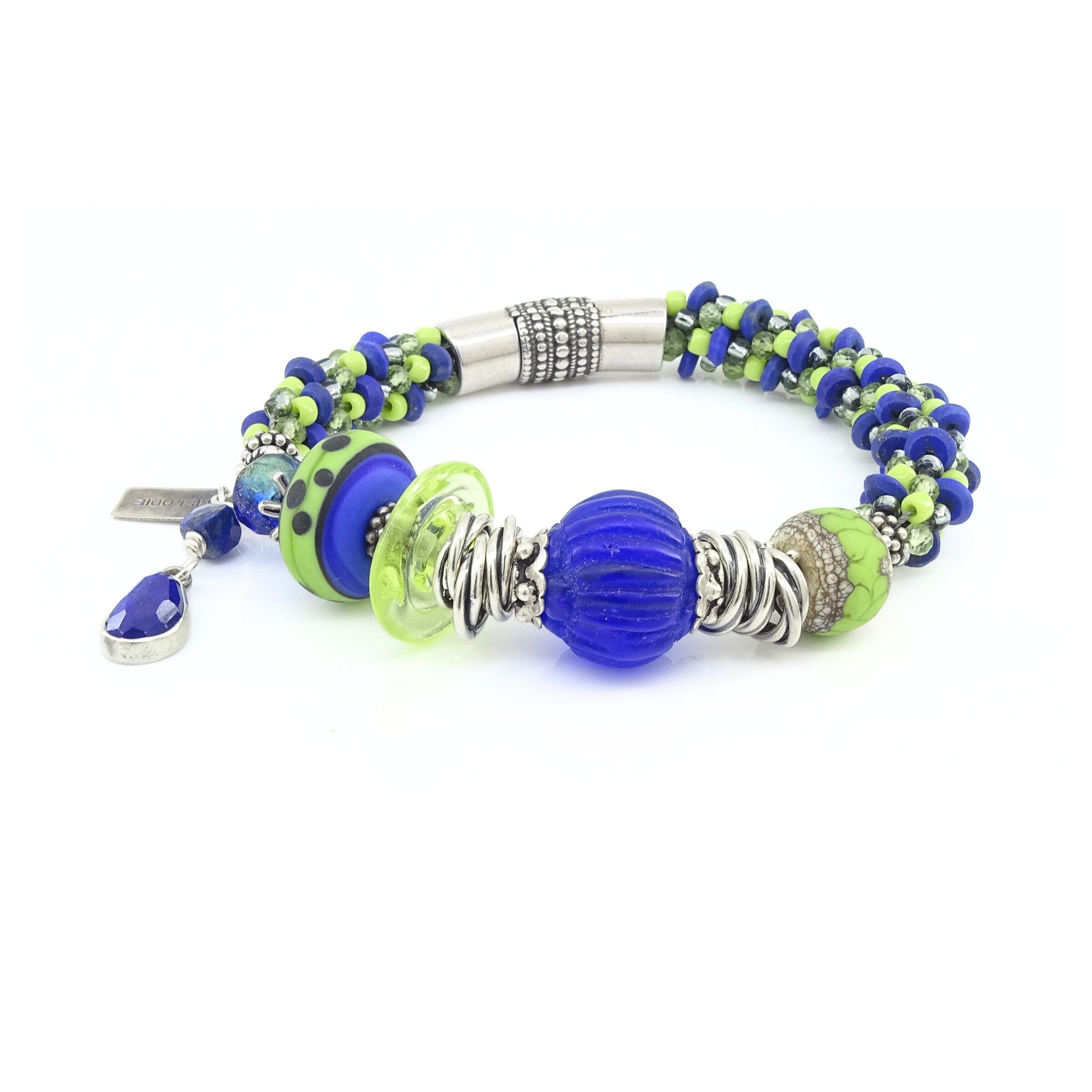 Lapis Blue & Apple Green Bracelet