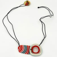 Turquoise & Red Lined Necklace