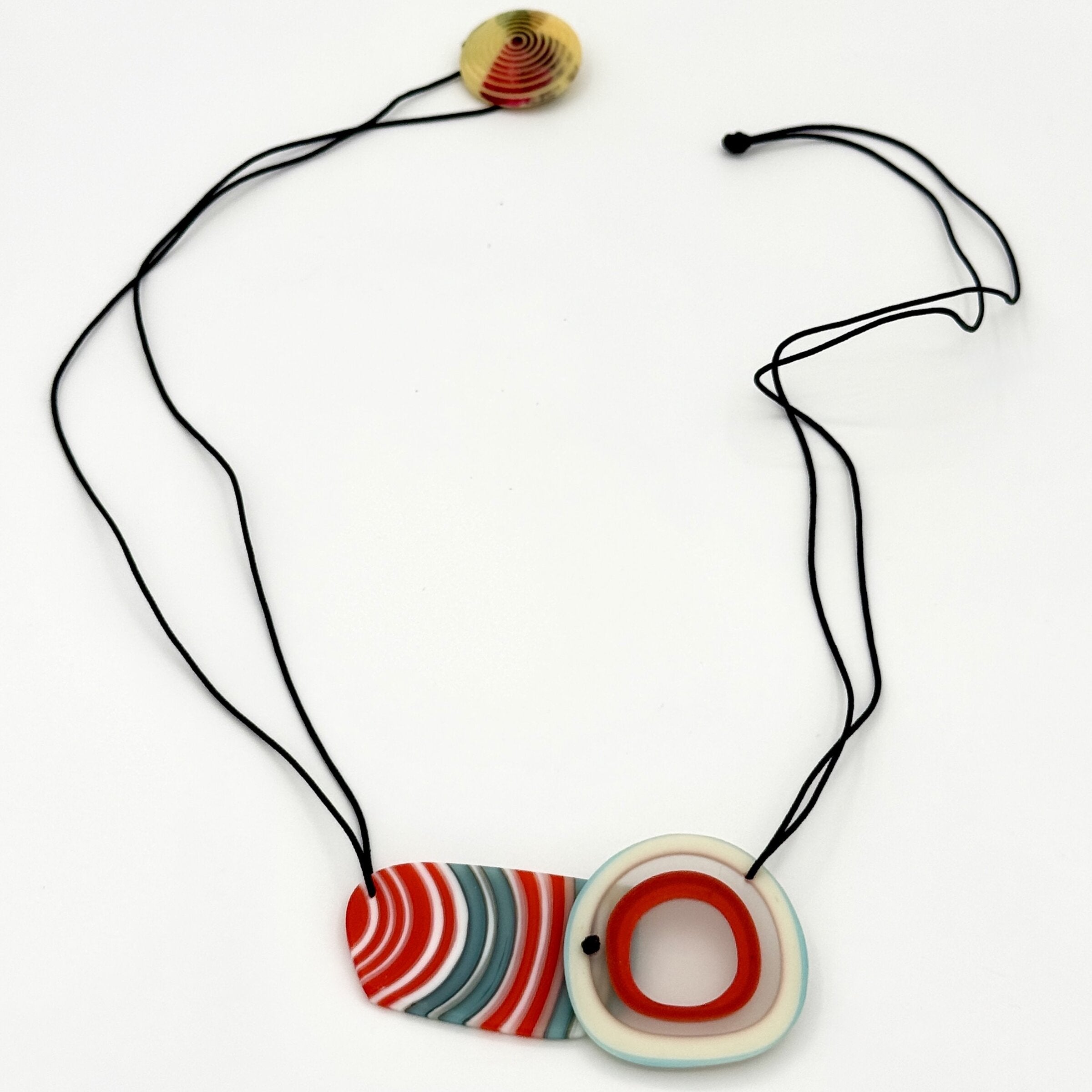 Turquoise & Red Lined Necklace