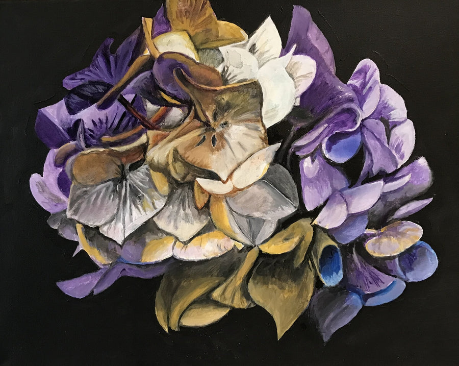 Purple and Sienna Floral Composition