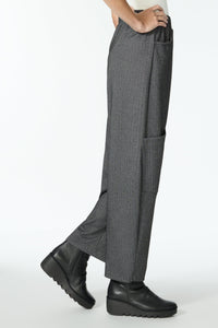Herringbone Barrel Leg Pant