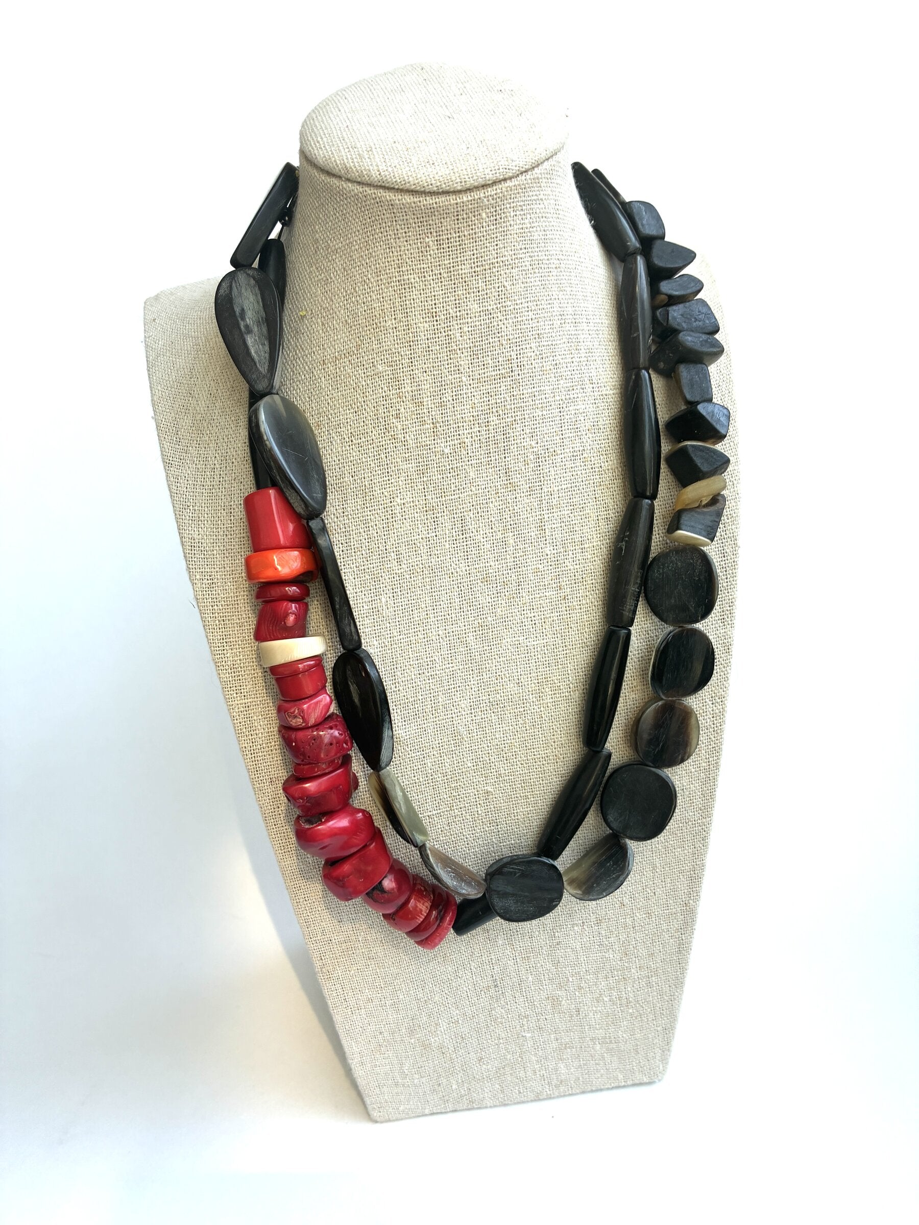 Coral & Horn Necklace