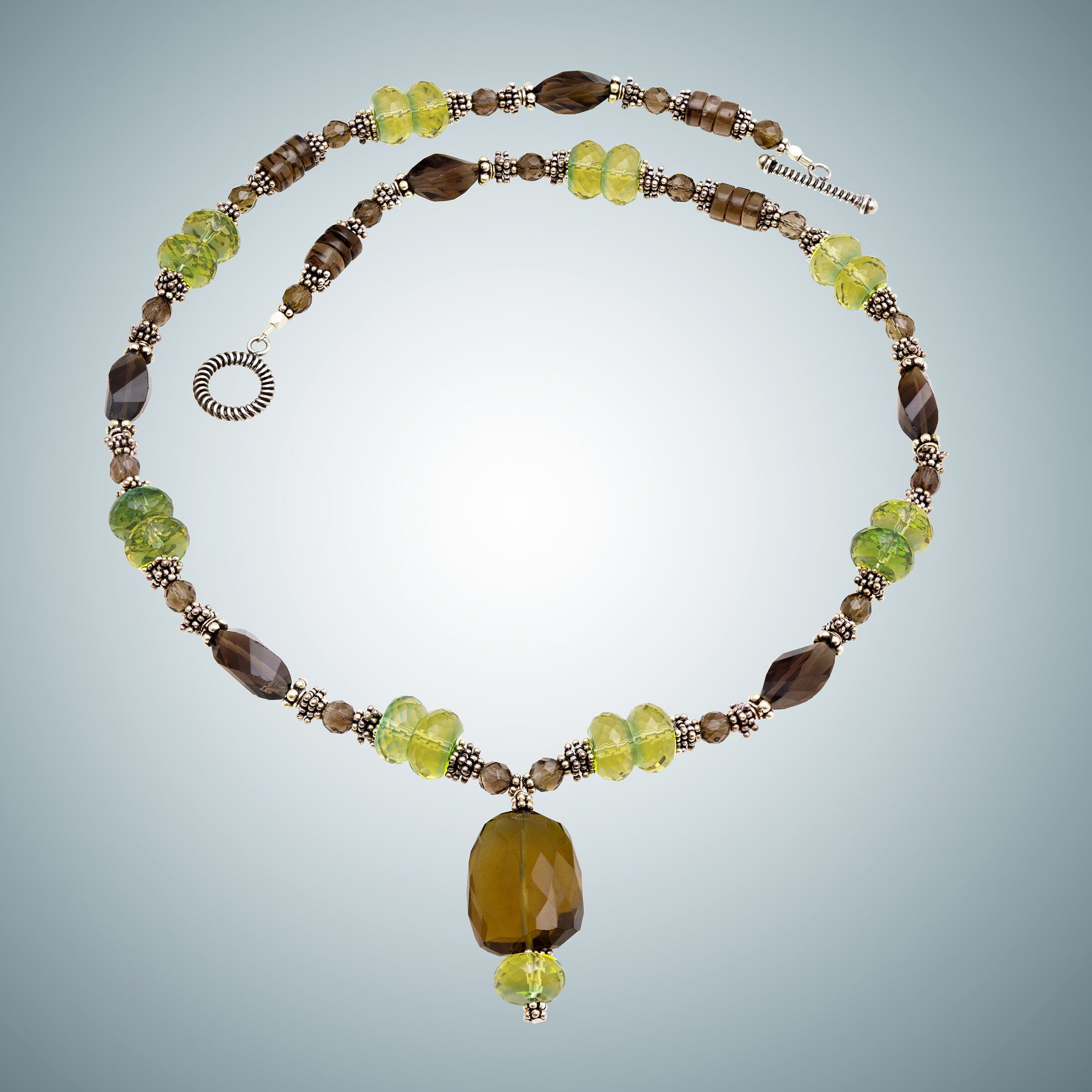 Lemon Citrine, Topaz & Sterling Silver Necklace