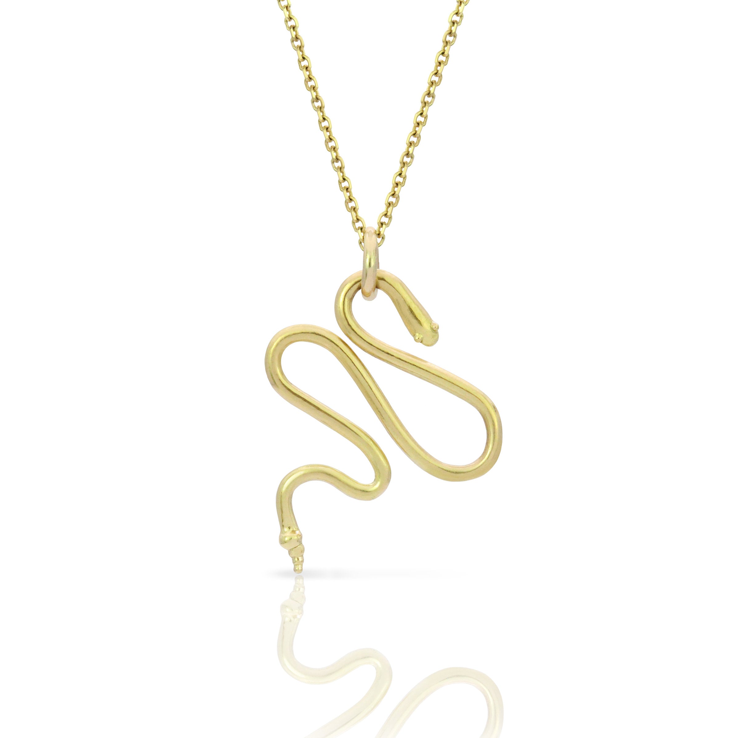 Gold Snake Pendant Necklace