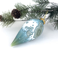 Crystalline Teardrop Ornament in Jade