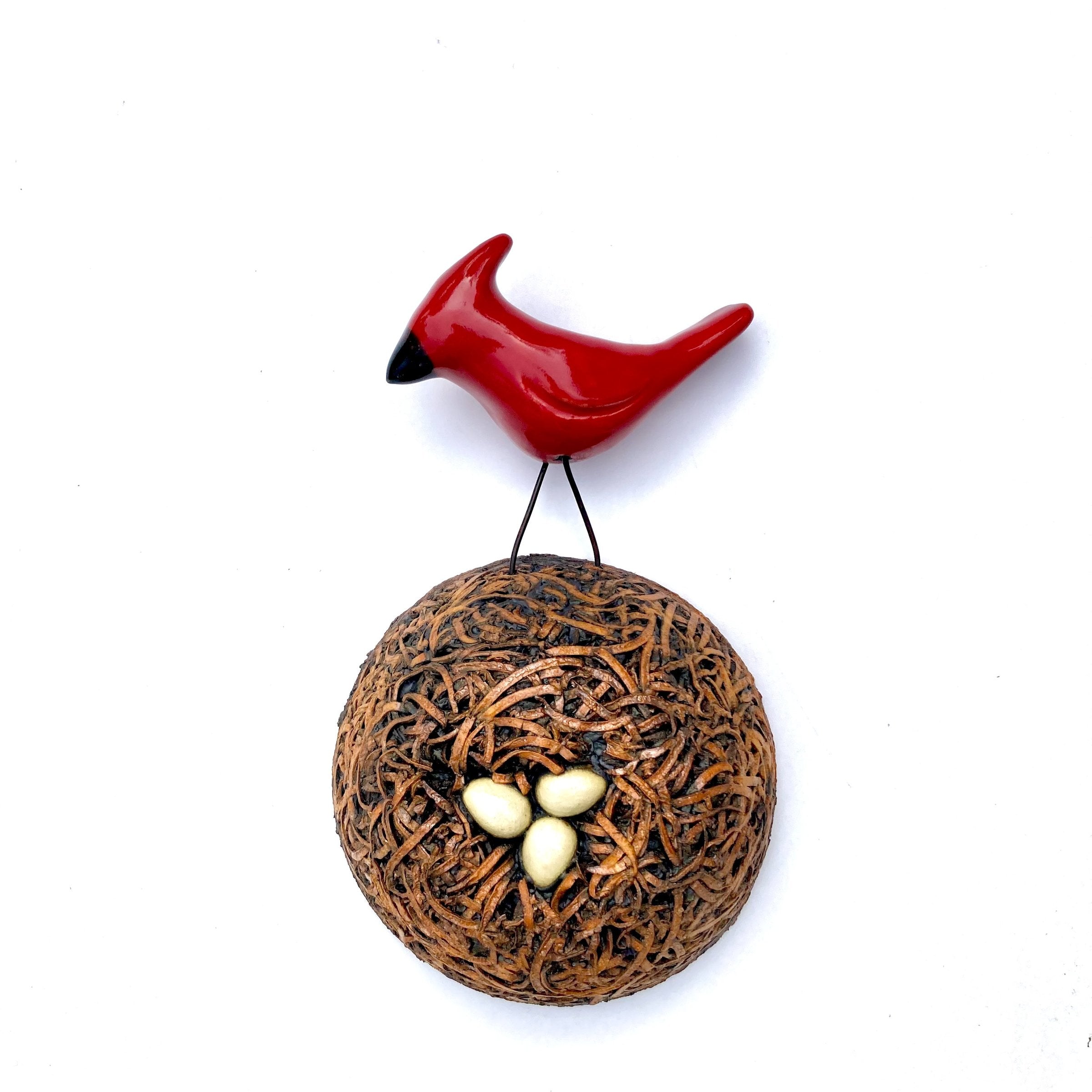 Red Bird on Nest