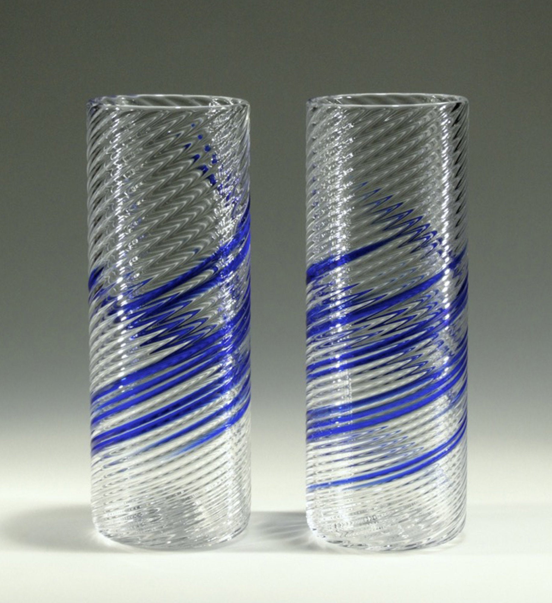 Blue Stripe Iced-Tea Glasses