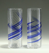 Blue Stripe Iced-Tea Glasses