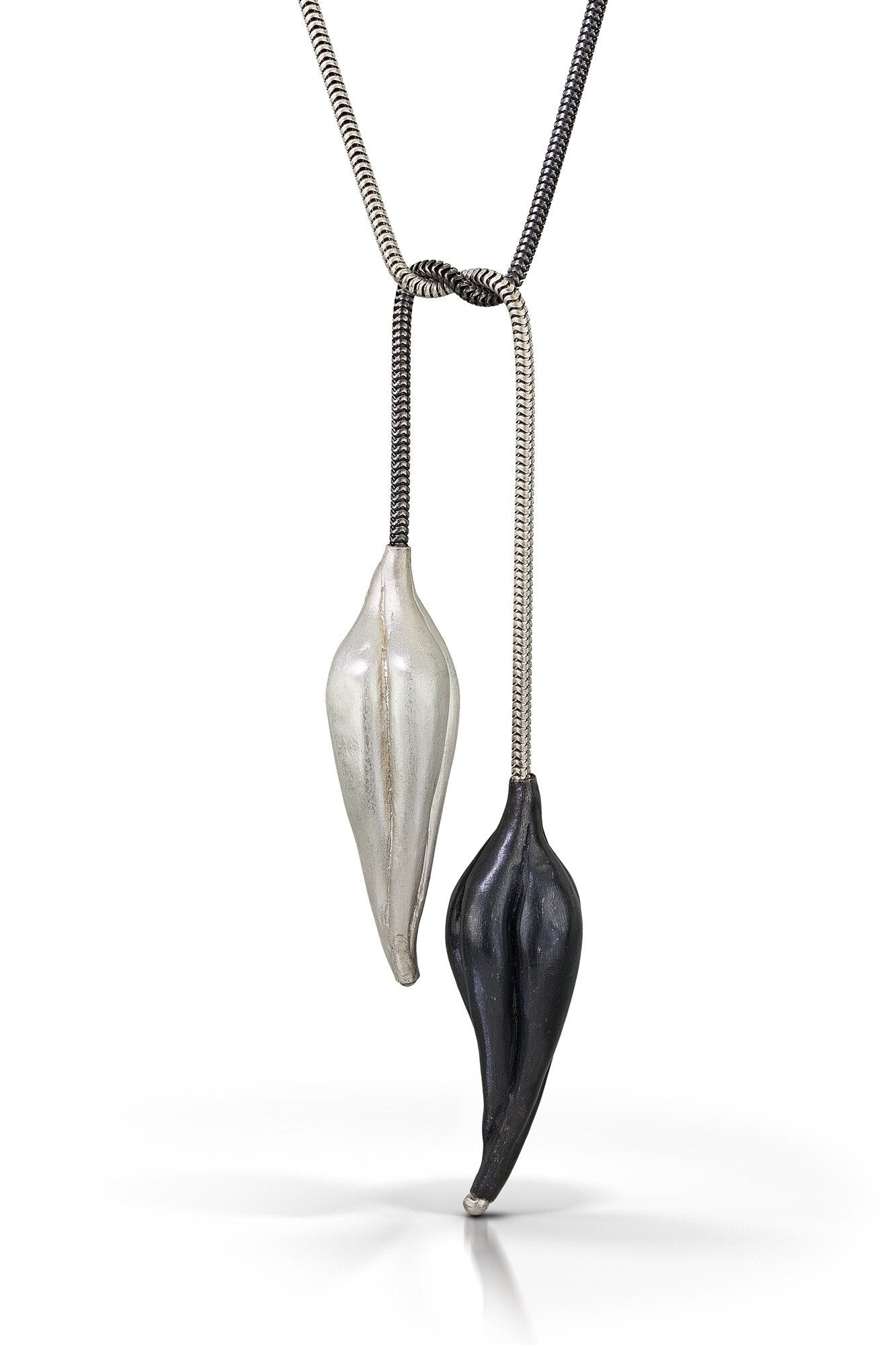 bright and oxidized silver
