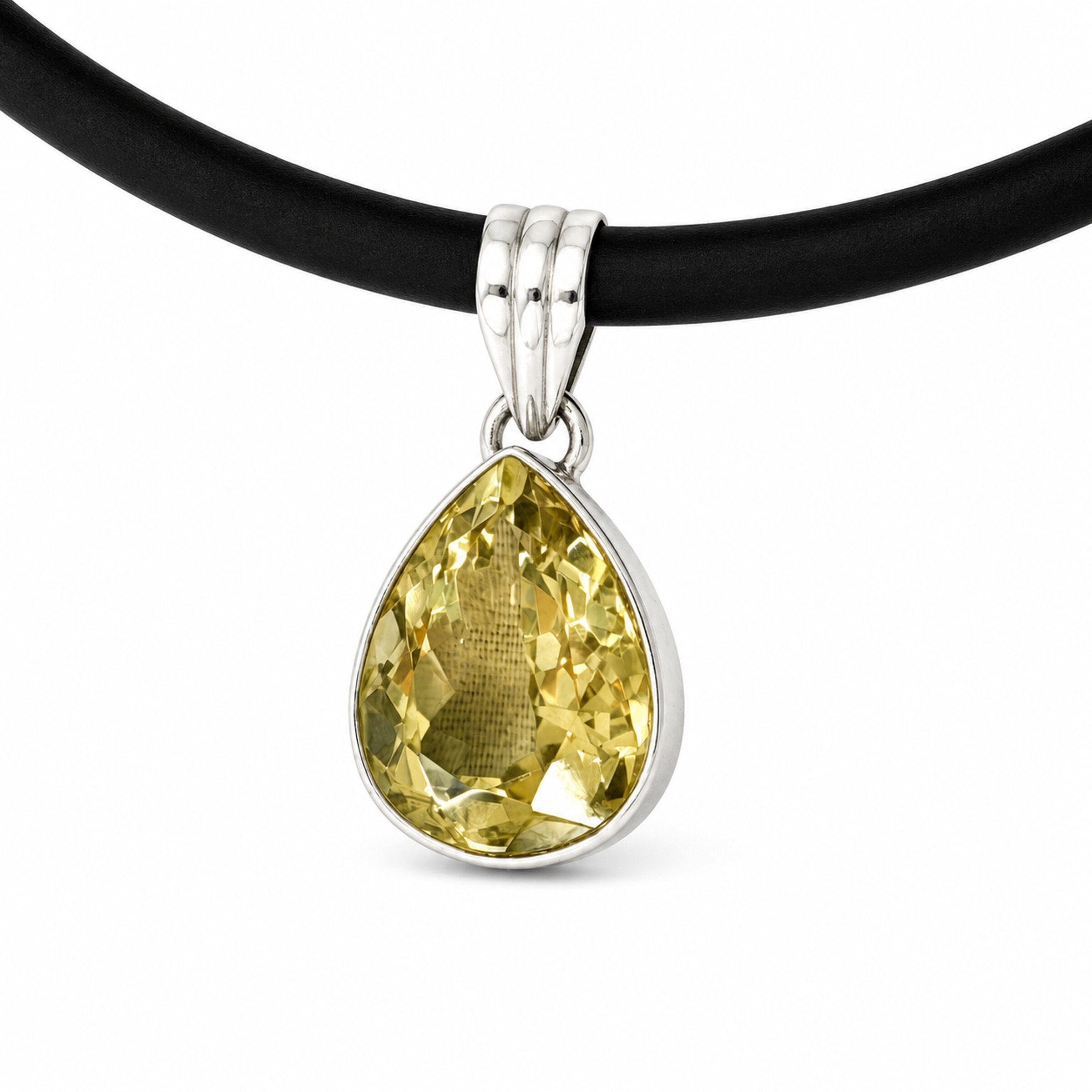 Lemon Topaz Teardrop Necklace